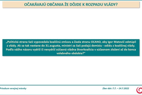 Prieskum: Očakávajú občania, že dôjde k rozpadu vlády? 2 