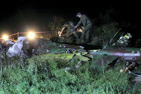 spadnutý vrtuľník Mi-17