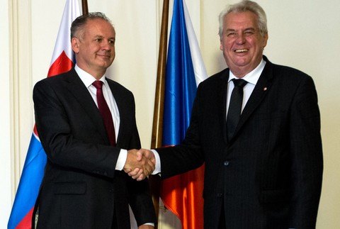 Andrej Kiska s českým prezidentom Milošom Zemanom