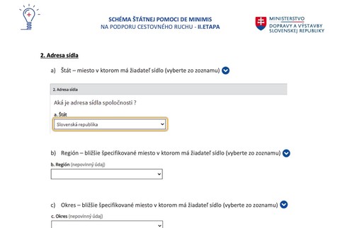 Schéma štátnem pomoci DE MINIMIS