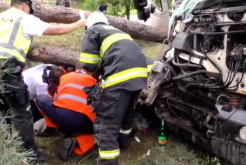 Kamión narazil do stromu