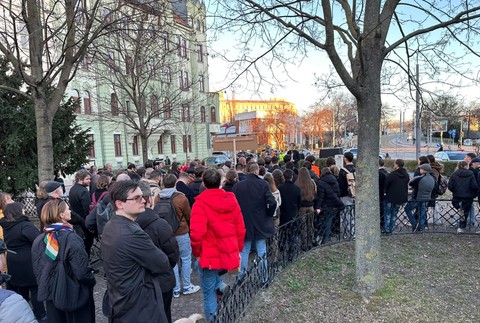 Slovenská aliancia maďarskej mládeže na proteste
