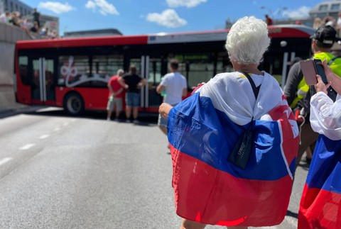 Protest pred Prezidentským palácom