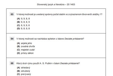 Maturita zo Slovenského jazyka 3