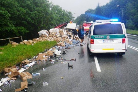 Nehoda poľského kamióna, drogéria