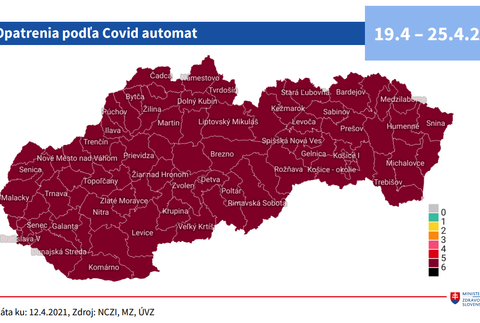 COVID AUTOMAT_mapa Slovenska