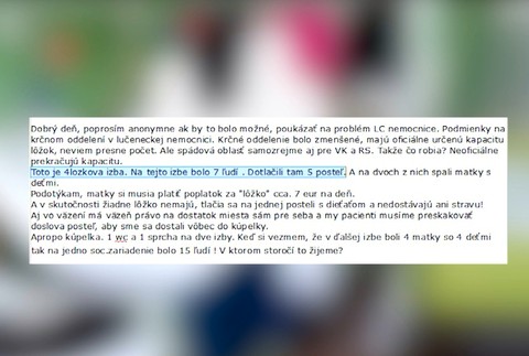 Status o preplnenek izbe v lučeneckej nemocnici