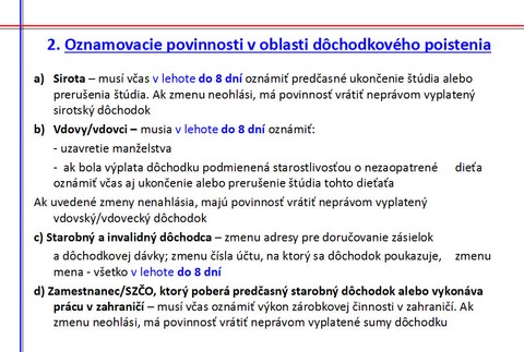 Sociálna poisťovňa oznamovacie povinnosti 3