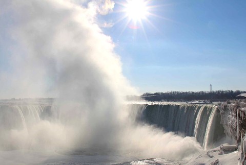 Niagarské vodopády zamrzli zima