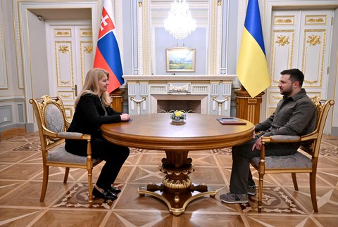 Čaputová so Zelenským na Ukrajine