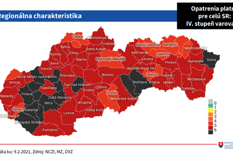 Regionálne sfarbenie covid automat