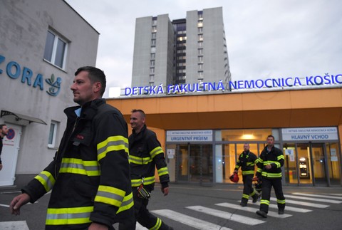 Zásah hasičov v Detskej fakultnej nemocnici v Košiciach