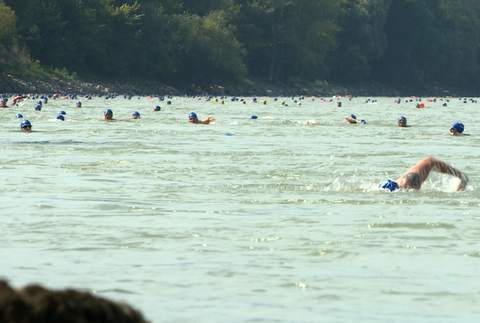FOTO: Vyše tisíc ľudí preplávalo Dunaj. Medzi nimi aj primátor Vallo