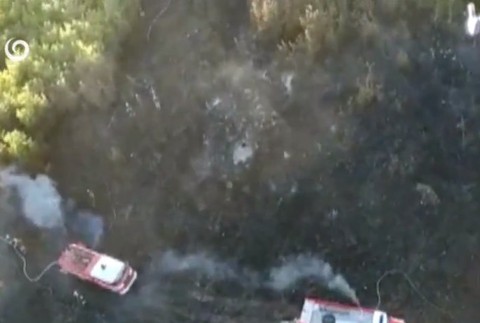 Hasičom musel pomôcť aj vrtuľník letky ministerstva vnútra.