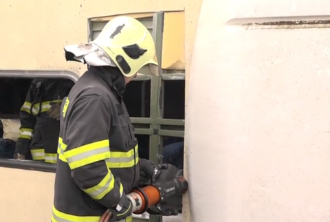 Nácvik záchrany z autobusu