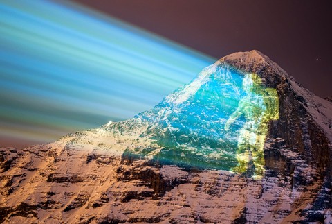 Vizuálna projekcia na počesť pristátia rovera na Marse 