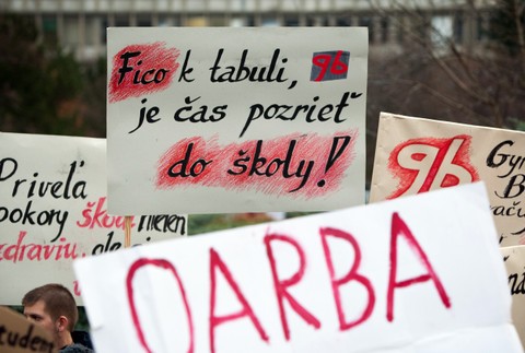 Štrajk učitelia študenti Bratislava protest 2