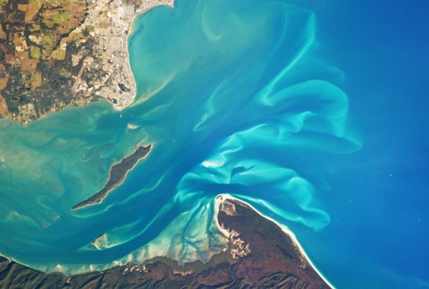 Veľký piesočný ostrov Queensland Austrália vesmír