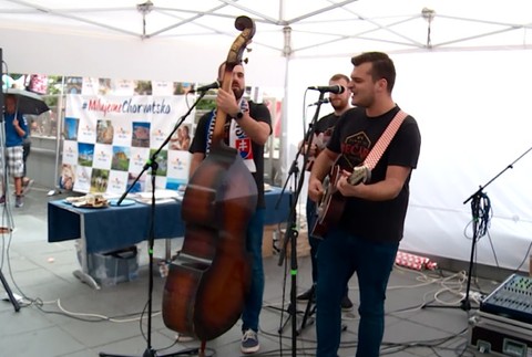 Chorvátski fanúšikovia pred zápasom v Trnave