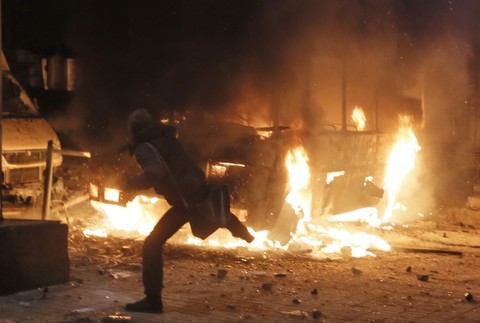 Ukrajina protesty 19. januar 2014 Kyjev7