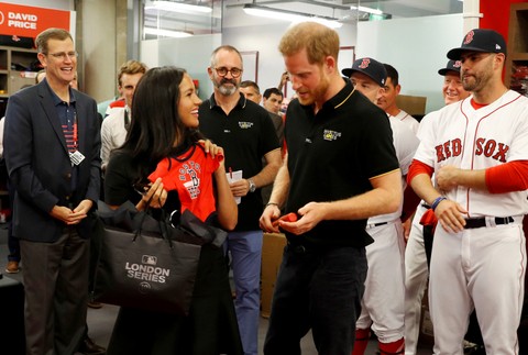 Harry a Meghan na baseballe