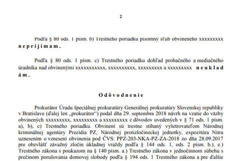 Uznesenie Špecializovaného trestného súdu v prípade vraždy Jána Kuciaka