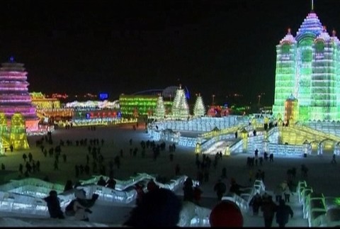 snehovy festival cina, snehove stavby, mesto, lad