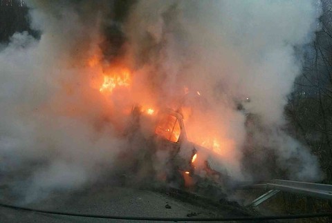 Požiar dodávky na Pezinskej Babe