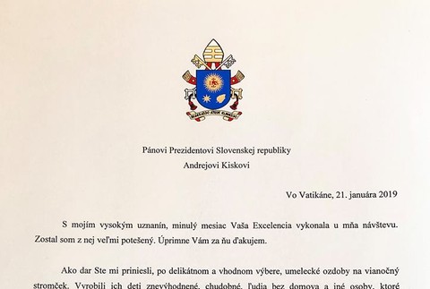 Pápež František poslal list Andrejovi Kiskovi: Pozrite si, čo mu napísal
