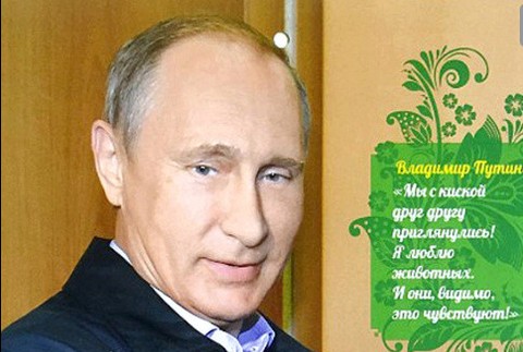 Vladimír Putin_kalendár_mačka