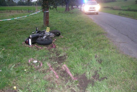 Borovček - nehoda motorkára