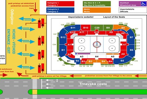 Peší prístup k Orange Aréne