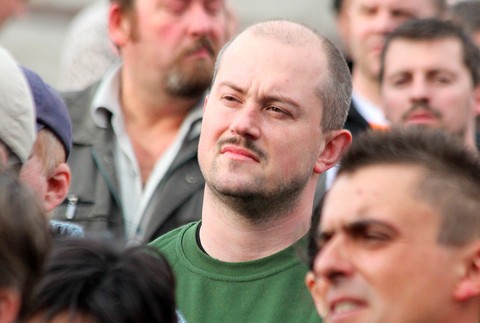 Marián Kotleba v dave detail tváre