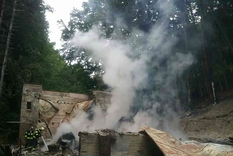 Požiar opustenej budovy na Železnej studničke