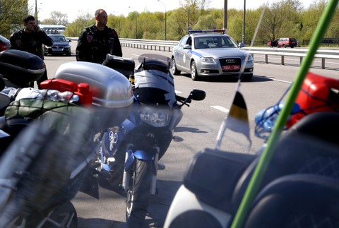 Ruskí motorkári z klubu Noční vlci