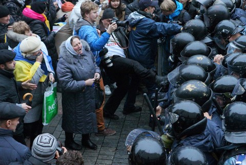 Ukrajina Kyjev protest EÚ 4