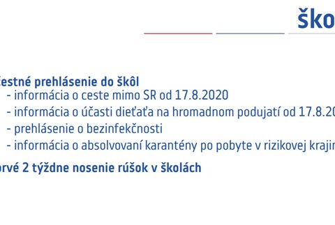 Nové opatrenia pre Slovensko 