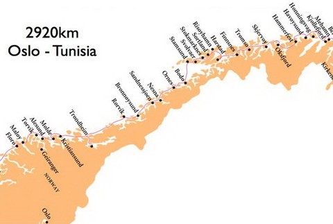 Trasa plavby po nórskych fjordoch nórskou oceánskou loďou Nordnorge