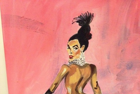 Obraz Kim Kardashian nakreslený údom