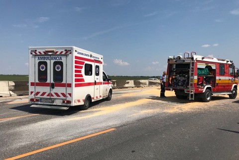 Nehoda kamiónu na D1