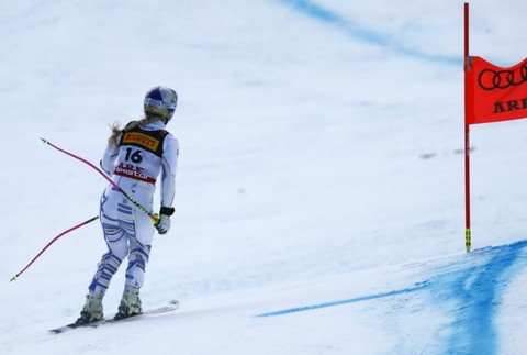 Lindsey Vonn pád v Super G vo švédskom Are