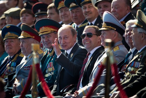 Rusko Moskva vojenská prehliadka vojaci Putin