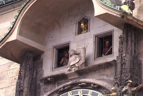 Orloj, detail na sochy, ČR, hodiny, veža