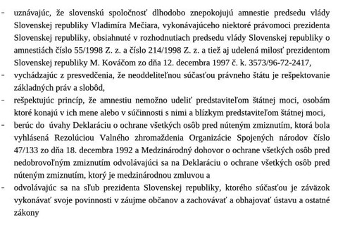 Uznesenie Národnej radySlovenskej republiky