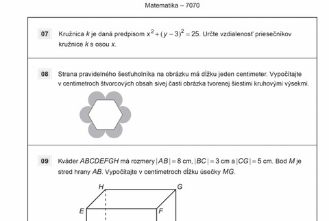 Maturita matematika 2018