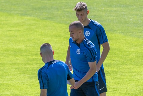 Tréning Slovákov pred zápasom proti Rumunsku