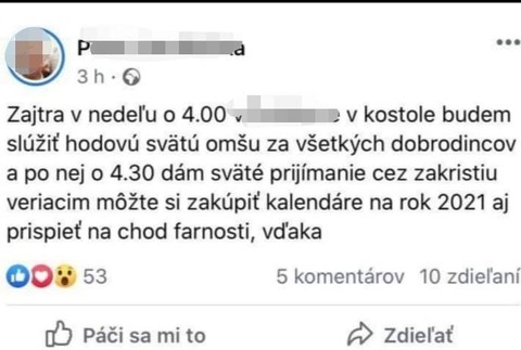 Polícia riešila kuriózny prípad: Farár pozýval ľudí cez facebook na omšu