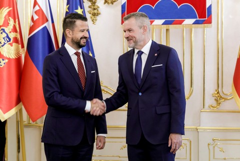 Prezident SR Peter Pellegrini prijal v Prezidentskom paláci v Bratislave prezidenta Čiernej Hory Jakova Milatovića.