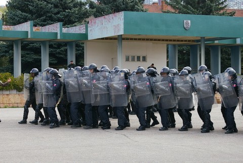 Cvičenie poriadkovej jednotky, Košice (príprava na hokejové majstrovstvá)