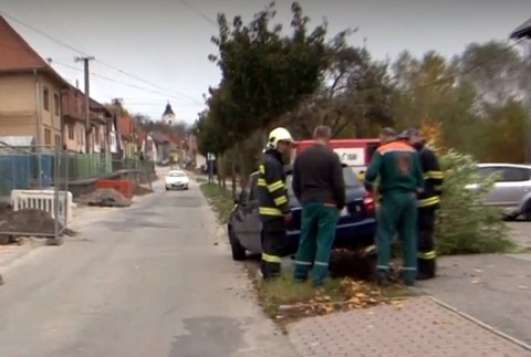 Strhol volant, lebo sa chcel vyhnúť zrážke. Vodič Fábie narazil do čerešne a skončil s autom na boku